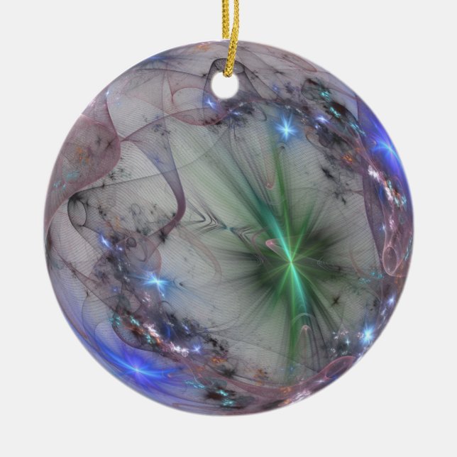 fractal 0rnament ceramic ornament (Front)