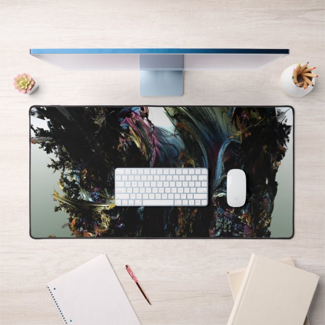 Fractal 3D Sci fi futuristic Hard Rock DeskM Desk Mat (Office 1)