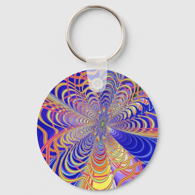 Fractal Abstract 061012d Key Ring (Front)