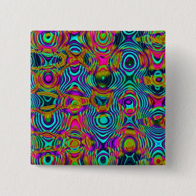 Fractal Abstract 191111a 15 Cm Square Badge (Front)