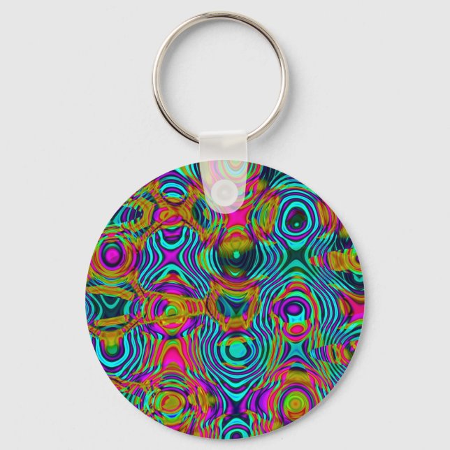 Fractal Abstract 191111a Key Ring (Front)