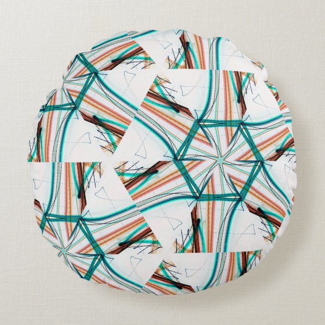 Fractal abstract background. Digital effects. Fest Round Cushion (Front)