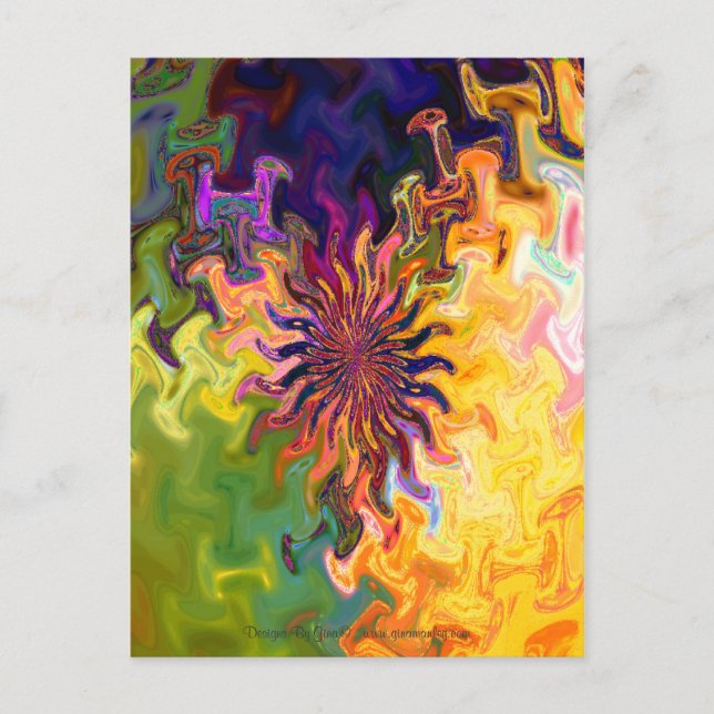 Fractal Abstract Flower Postcard (Front)