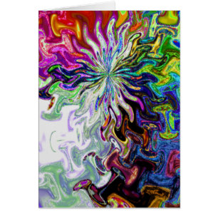 Fractal Abstract Flower Two Card