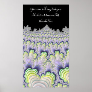 Fractal Abstract Pastel Striped Layers with Quote Poster