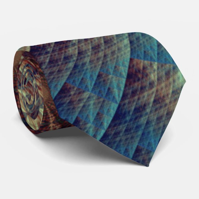 Fractal Abstract Swirls Tie (Rolled)