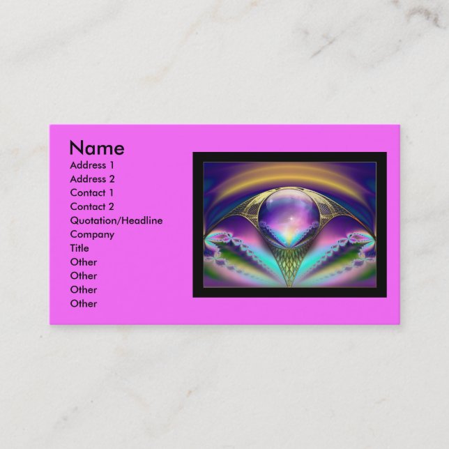 Fractal_Art_30, Name, Address 1, Address 2, Con... Business Card (Front)