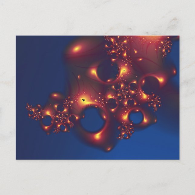 Fractal Art Abstract Digital Good Night Postcard (Front)