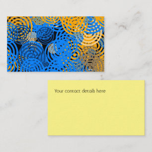 Fractal Art Blue Geometric Circles Swirl Mandala Business Card