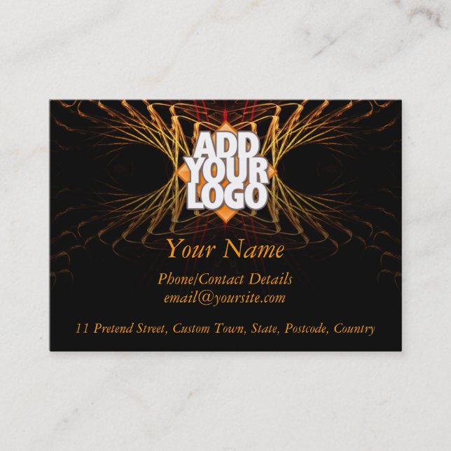 Fractal Art Business Profile  (with Logo Space) Card (Front)