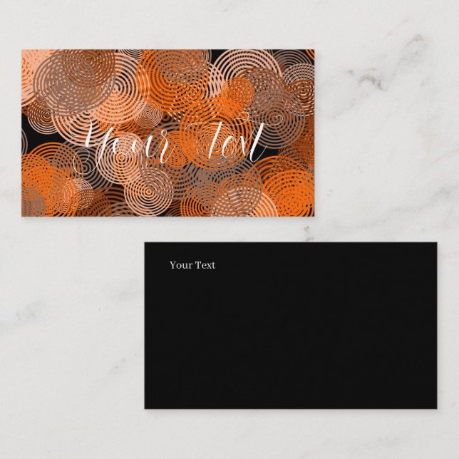 Fractal Art Copper Geometric Circles Swirl Business Card (Front/Back)