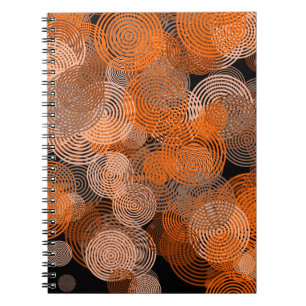 Fractal Art Copper Geometric Circles Swirl Mandala Notebook