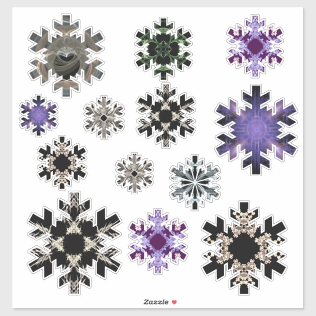 Fractal Art Cut Out Snowflakes (Sheet)