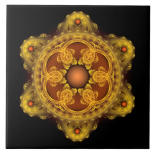 Fractal art fairy mandala ceramic tile