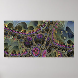 Fractal ART FLORAL WORLD Poster
