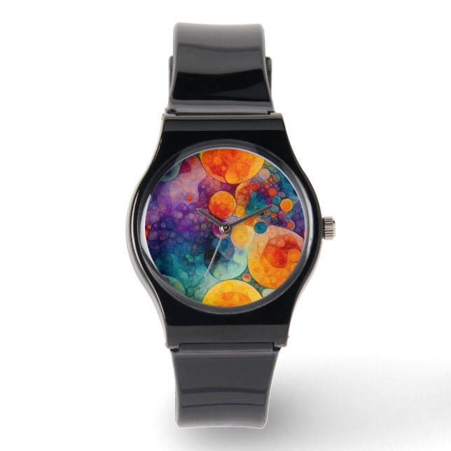 Fractal Art Geometric Solar Drift  Timepiece Watch (Front)
