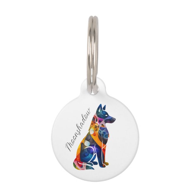 Fractal Art German Shepherd Pet Tag (Front)