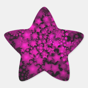 Fractal Art Hot Pink Neon Stars Star Sticker