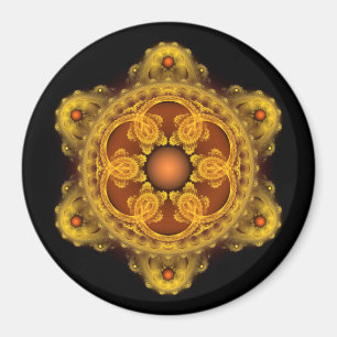 Fractal art mandala magnet