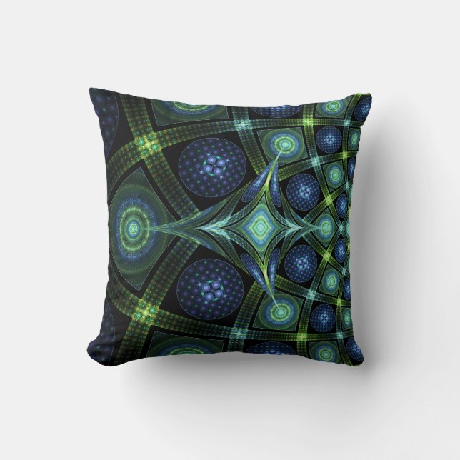 Fractal Art Mandala Universe Throw Pillow (Front)
