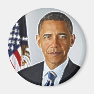 Fractal Art, Official Portrait Barack Obama Magnet