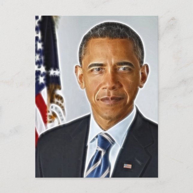 Fractal Art, Official Portrait Barack Obama Postcard (Front)