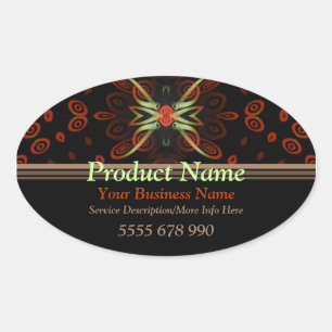 Fractal Artistry Product Label Oval Sticker