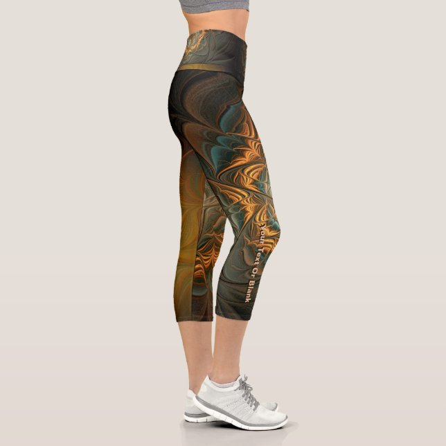 Fractal Autumn Capri Leggings (Right)