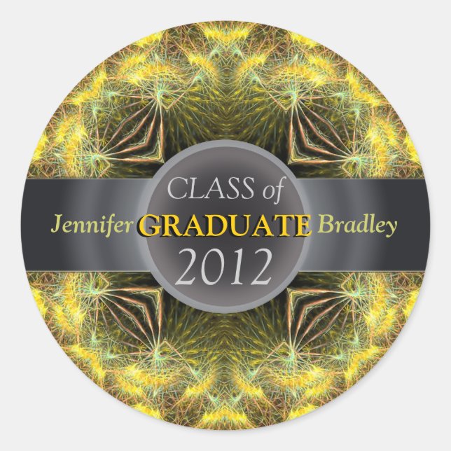 Fractal Award Graduation customisable Sticker (Front)