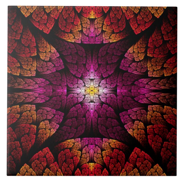 Fractal - Aztec - The all seeing eye Tile (Front)