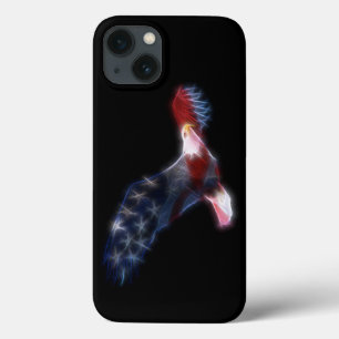 Fractal Bald Eagle Flag Patriotic iPhone 13 Case