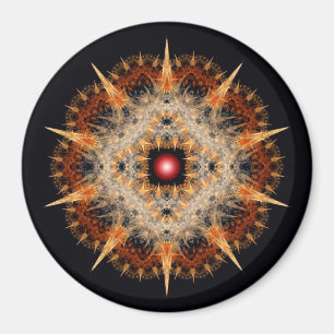 Fractal barbed star ornament magnet