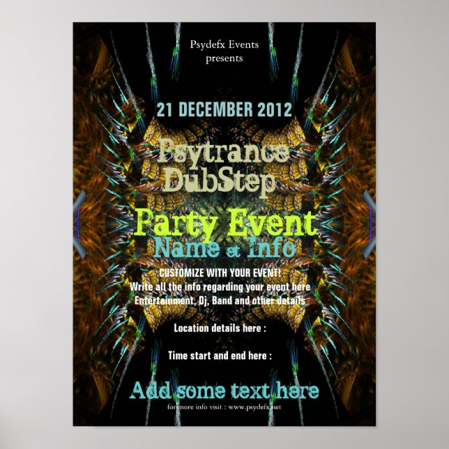 Fractal Blast Party Flyer Poster (Front)