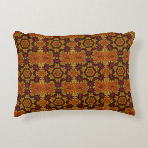 Fractal Bloom in Autumn Hues Accent Pillow