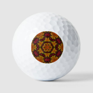 Fractal Bloom in Autumn Hues Coasters Golf Balls