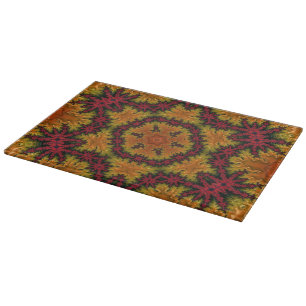 Fractal Bloom in Autumn Hues Cutting Board