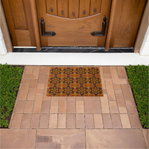 Fractal Bloom in Autumn Hues  Doormat