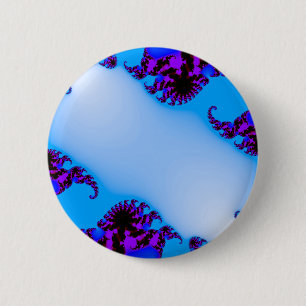 Fractal blue 6 cm round badge