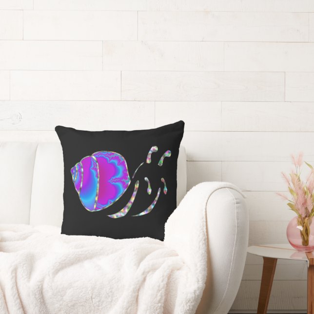 Fractal Blue and Purple Snail Shell Cushion (Couch)