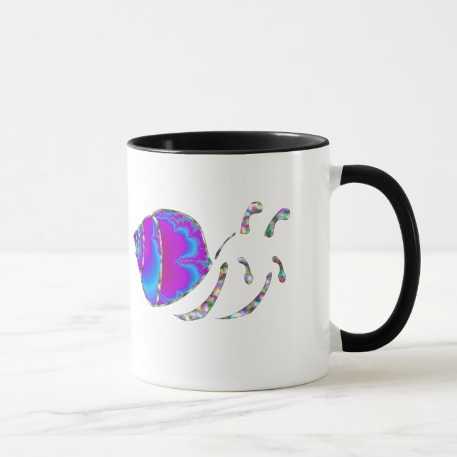 Fractal Blue and Purple Snail Shell Mug (Right)