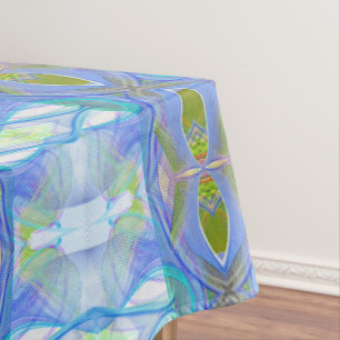fractal blue ethnic pattern. tablecloth