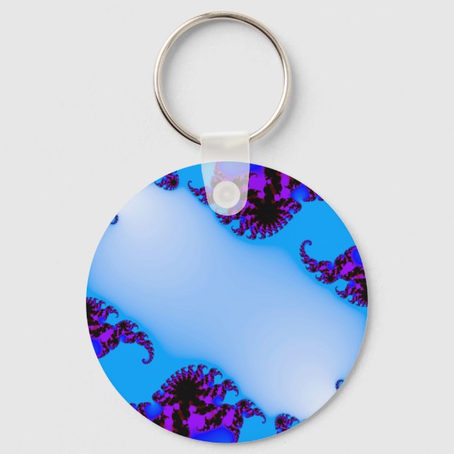 Fractal blue key ring (Front)