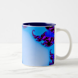 Fractal blue Two-Tone coffee mug