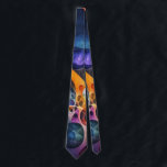 Fractal Blue Violet Orange Pink Tie<br><div class="desc">Collection by Hystrix Little Thoughts® – Fractal Universe Dads. A bold fusion of elegance and energy, this necktie brings the hypnotic beauty of fractals to life through a vibrant palette of deep blue, amethyst violet, sunlit orange, and vivid pink. The abstract patterns, inspired by mathematical fractal structures, create a sense...</div>