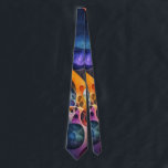 Fractal Blue Violet Orange Pink Tie<br><div class="desc">Collection by Hystrix Little Thoughts® – Fractal Universe Dads. A bold fusion of elegance and energy, this necktie brings the hypnotic beauty of fractals to life through a vibrant palette of deep blue, amethyst violet, sunlit orange, and vivid pink. The abstract patterns, inspired by mathematical fractal structures, create a sense...</div>