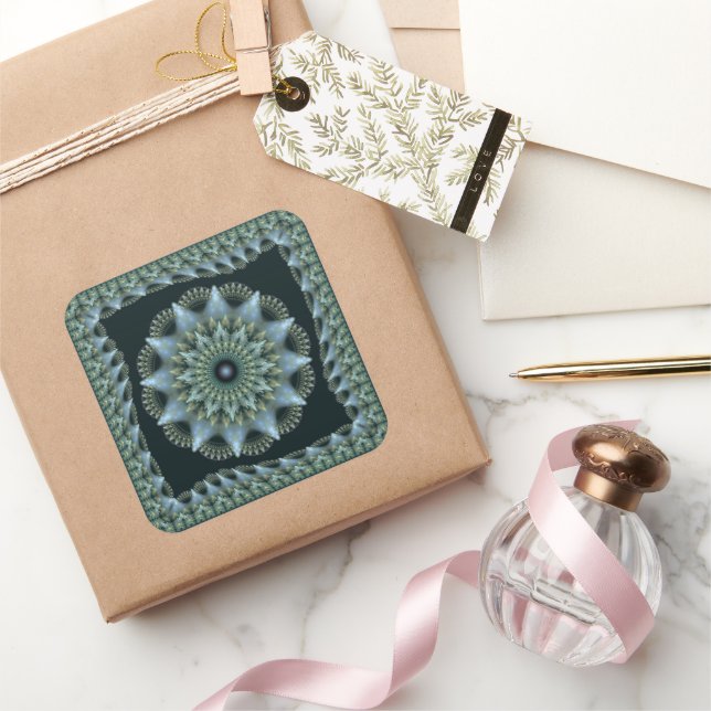 Fractal brilliant fairy star decoration square sticker (Gifting)