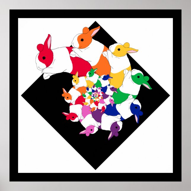 Fractal Bunnies Square Poster (Front)
