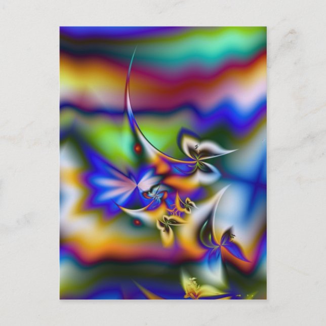 Fractal Butterfly Fantasy Postcard (Front)