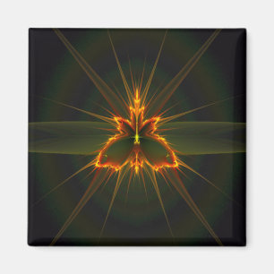 Fractal Butterfly on Black Background Magnet