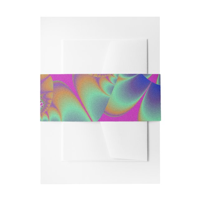 Fractal Cactus Bloom Invitation Belly Band (Front Example)